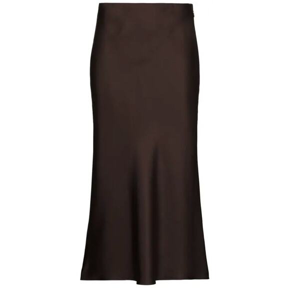 TOTÊME  khaki silk slip skirt - Picture 2 of 2